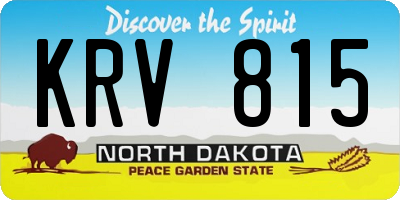 ND license plate KRV815