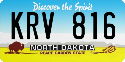 ND license plate KRV816