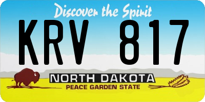 ND license plate KRV817