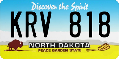 ND license plate KRV818