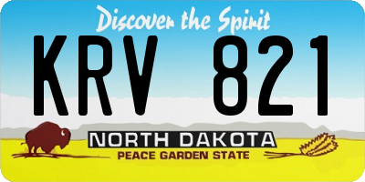 ND license plate KRV821