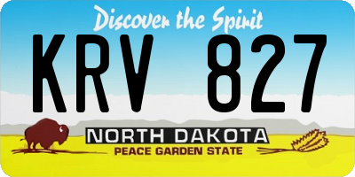 ND license plate KRV827