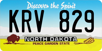 ND license plate KRV829