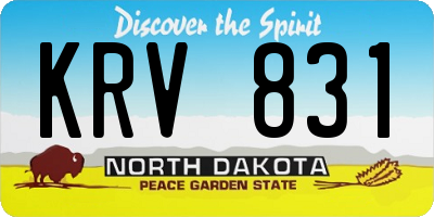 ND license plate KRV831