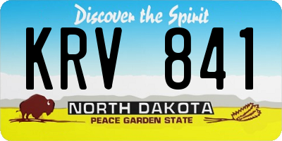 ND license plate KRV841