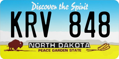 ND license plate KRV848