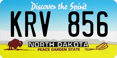 ND license plate KRV856