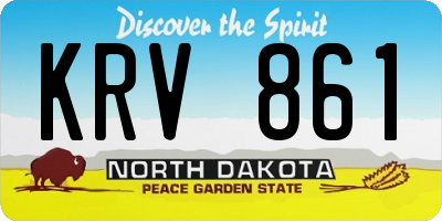 ND license plate KRV861