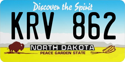 ND license plate KRV862