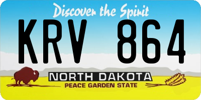 ND license plate KRV864
