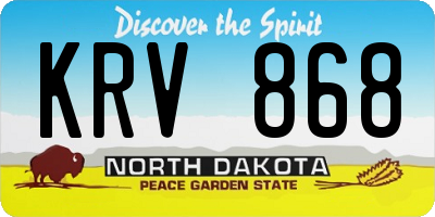 ND license plate KRV868