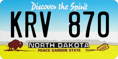 ND license plate KRV870