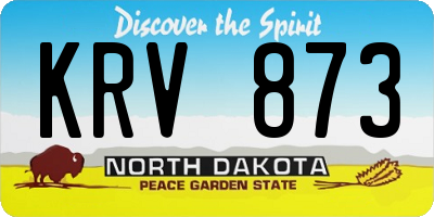 ND license plate KRV873