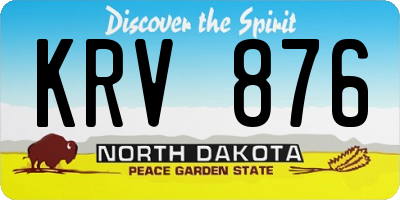 ND license plate KRV876
