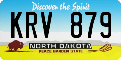 ND license plate KRV879