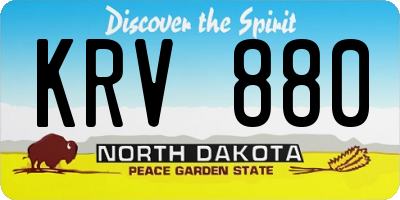 ND license plate KRV880