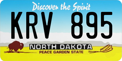 ND license plate KRV895