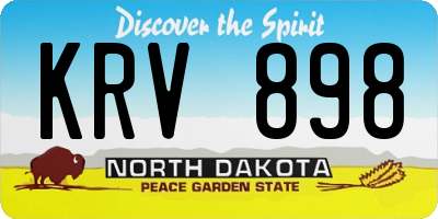 ND license plate KRV898
