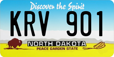 ND license plate KRV901