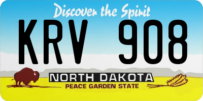 ND license plate KRV908