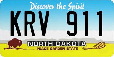 ND license plate KRV911