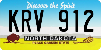 ND license plate KRV912