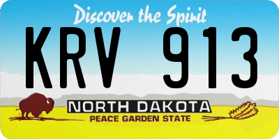 ND license plate KRV913