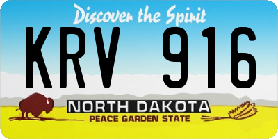 ND license plate KRV916