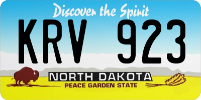 ND license plate KRV923