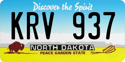 ND license plate KRV937
