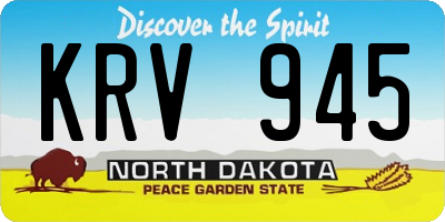ND license plate KRV945