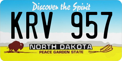 ND license plate KRV957