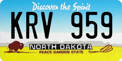 ND license plate KRV959