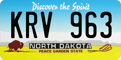 ND license plate KRV963