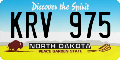 ND license plate KRV975