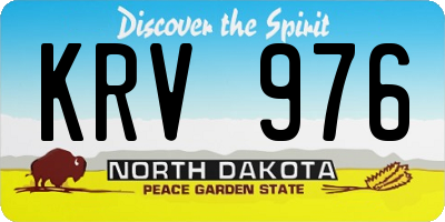 ND license plate KRV976