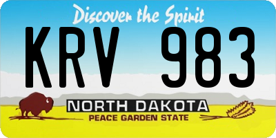 ND license plate KRV983