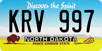 ND license plate KRV997