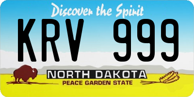 ND license plate KRV999