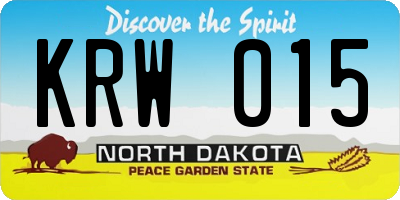 ND license plate KRW015