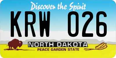 ND license plate KRW026