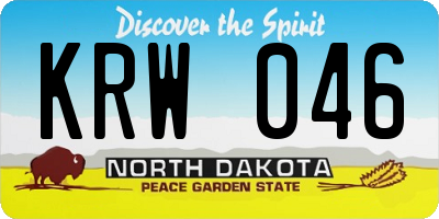 ND license plate KRW046