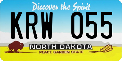 ND license plate KRW055