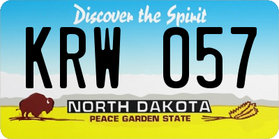 ND license plate KRW057