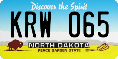 ND license plate KRW065
