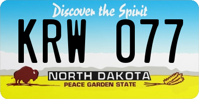 ND license plate KRW077