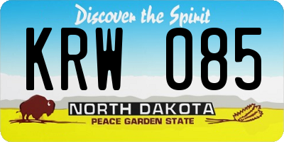 ND license plate KRW085