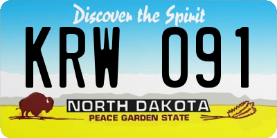 ND license plate KRW091
