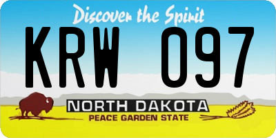 ND license plate KRW097