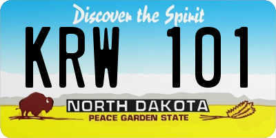 ND license plate KRW101